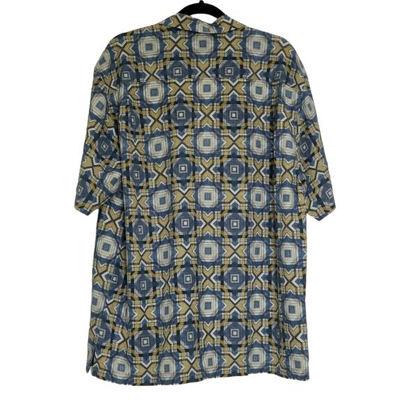 Tommy Bahama Blue Geometric Hawaiian Original Fit Silk Short Sleeve Camp Shirt L - Picture 2 of 6